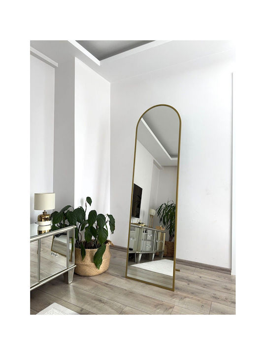 SteweHome Oval Mirror with Gold Metal Frame 180x50cm