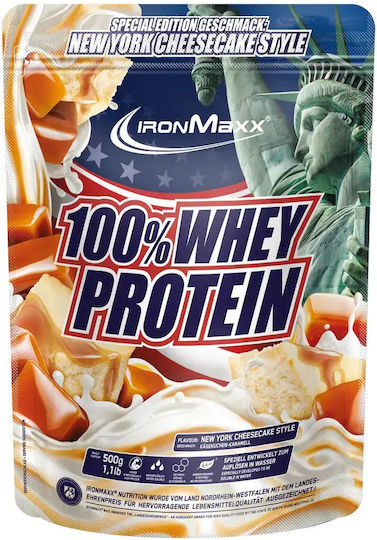 IronMaxx 100% Whey Protein Proteinquelle Molke mit Geschmack New York Cheesecake 500gr