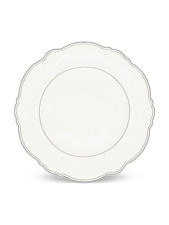 Salt & Pepper Shallow Serving Plate Porcelain Black with Diameter 28cm 2 Pieces