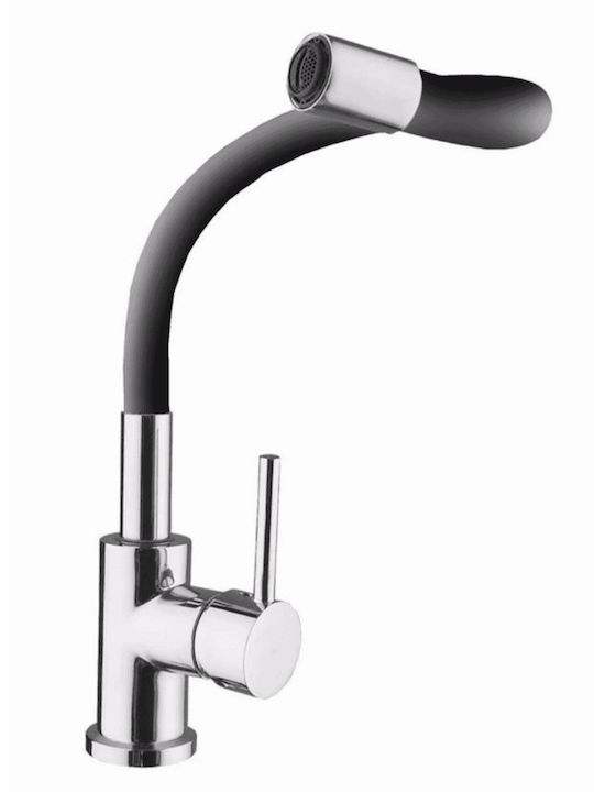 Interflex Flex Double Tall Black Counter Kitchen Faucet
