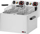 Alfa Frost Elektrische Kommerzielle Fritteuse Doppel 3kW Kapazität pro Korb 2x5lt