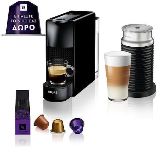 Krups Essenza Mini C Coffee Machine for Nespresso Capsules 19bar Pressure with Milk Frother Brown