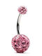 Silver And More Belly Button Piercing Earring Gold Plated Steel 10 x 5mm Pink