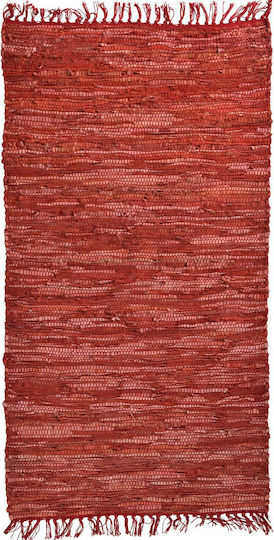 Biokarpet Leather Plain Rug Red-70x130
