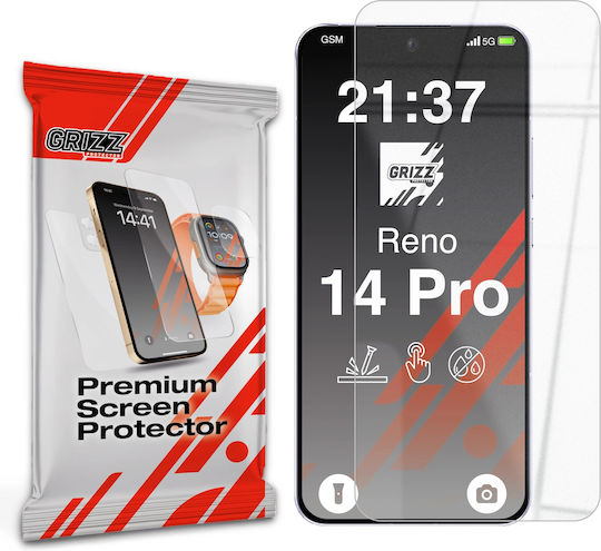 Grizzglass Hybridglass Tempered Glass Screen Protector Compatible Oppo Reno 14 Pro Transparent