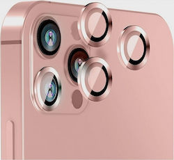 Full Glue Geam de Protecție Cameră Spate Ramă Metalică Apple I Phone 12 Pro Max Roz Auriu