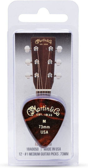 Martin & Co Martin 18a0050 Faux Tortoise Medium 0.73 Mm 351 Picks 12 Pieces