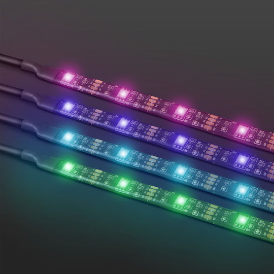Bandă LED pentru Televizor USB 5V RGB Lumină 0.37m Tip SMD5050 cu Sursă de Alimentare și Telecomandă