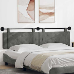 vidaXL LED Headboard Cushion Fabric Grey 210x55cm