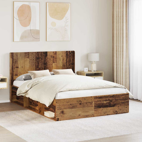 vidaXL Wooden Brown Bed Headboard 141.5x100cm