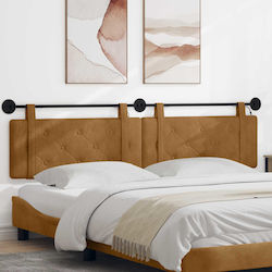 vidaXL LED Pillow for Headboard Fabric Brown 21...