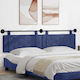 vidaXL Fabric Bed Headboard Cushion Blue 210x55cm