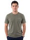 Herrenbluse Kurzarm Khaki