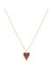 Herz Halskette aus 14K Gold mit Zirkon Bordeaux