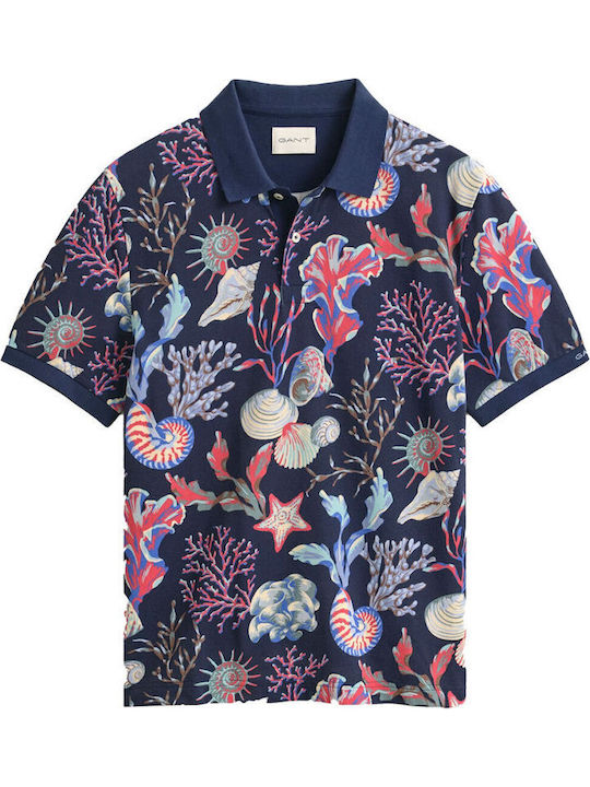 Polo Herrenbluse Kurzarm Blau