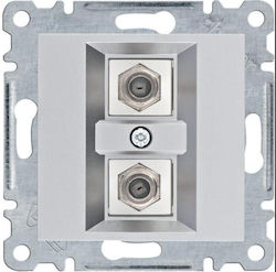 Lumina Conector Dublu Tip F Argintiu Wl3262