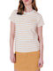 Women's Striped Beige T-shirt