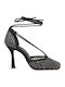 Suede Sandals with Strass Black