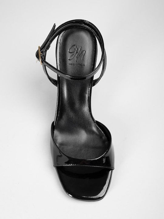 Patent Leather Black Sandals