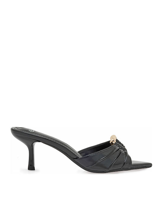 Exe Mules With High Heel In Black Colour