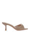 Mules With High Heel In Beige Colour