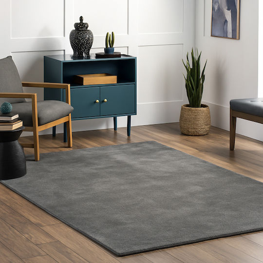 Deluxe Wohnzimmer Teppich Rechteckiges Pelziges Grau 80x130cm