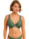 "Arizona Wave" Top De Bikini Cu Burete Floral Verde Cipriu