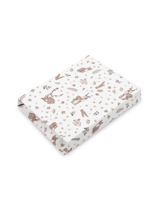 Sensillo Baby Crib Cotton Fitted Sheet Beige 60x120cm