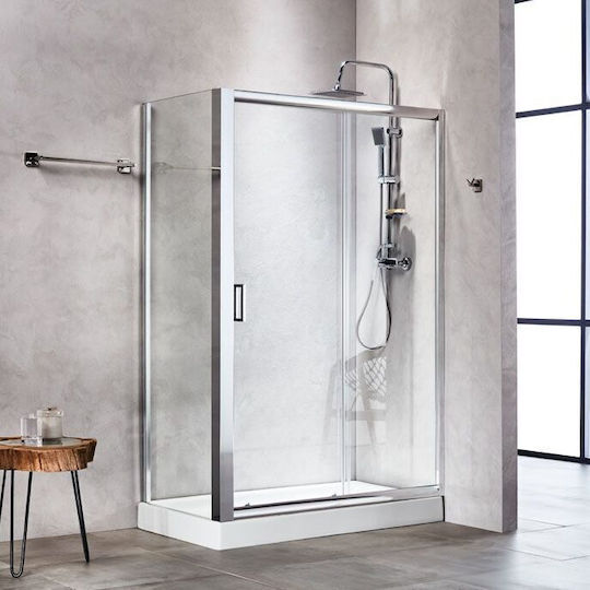 Tema Feste Seite für Dusche 80x180cm Chrom