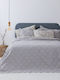 Palamaiki Ifigenia Σετ Κουβερλί Ημίδιπλο Microfiber Silver 180x240cm 2τμχ