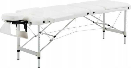 Folding Portable Foldable White Physiotherapy Bed Made of Aluminum 215x60cm