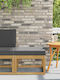 Wooden Cube Garden Stool for Outdoor Use Solid with Beige Cushion 59x59x37cm