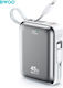 BWOO P78 Power Bank 20000mAh 45W με Θύρα USB-A και Θύρα USB-C Ασημί