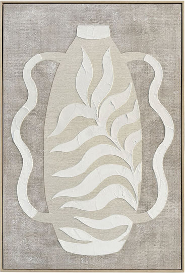Wheat Декоративна Картина Рамка 80x120x4cm Платно Бежово Бяло Ps 034667