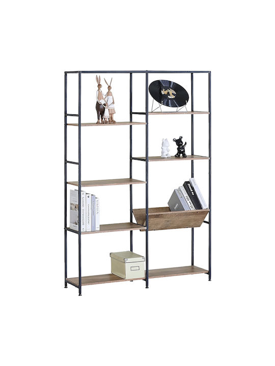 Bücherregal Tornia Eiche/Schwarz 100x27.1x150cm