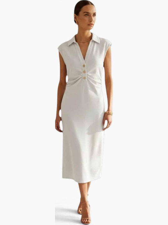 Rebekka Sommer Midi Hemdkleid Weiß