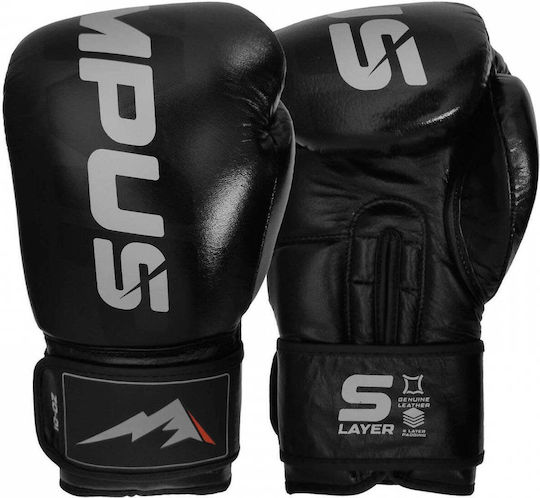 Olympus Sport Boxing Gloves Leather for Competition Black