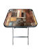 Metal Picnic Table for Small Outdoor Spaces Foldable Multicolour 60x60cm