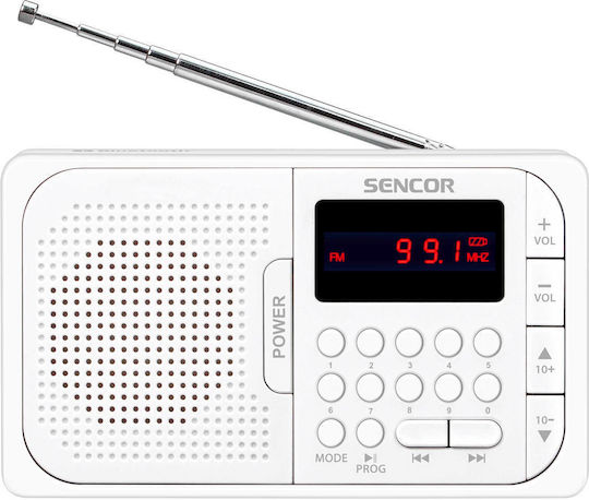 Sencor SRD 216 WH Taschen Radio Wiederaufladbar mit Bluetooth und USB Weiß