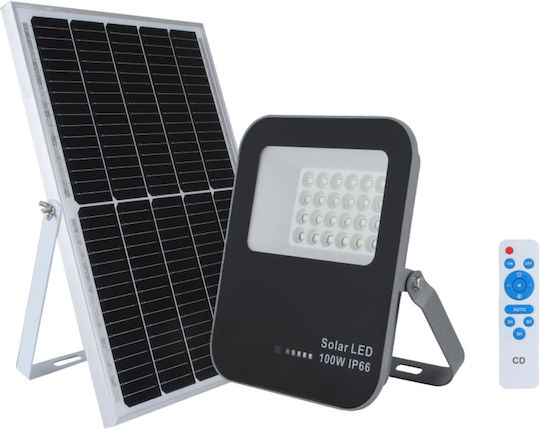 Solar LED Flood Light 100W Cold White 6500K with Remote Control