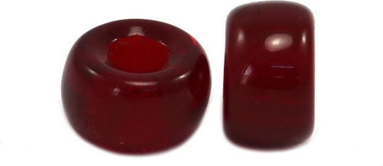 Mărgea Din Sticlă Pentru Rozariu Bordo Transparent 9mm 20 Buc