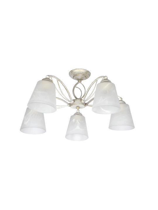Inlight Chandelier 5xE27 with Crystals White 3107