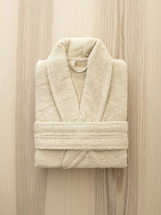 Nima Pure Hooded Bathrobe Sand Beige 350gsm