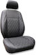 PanCar Set Car Seat Covers 9 Pieces Leatherette Rhombus Black