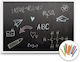 Large Wall-Mounted Chalk Board Durable Lightweight Frame Free Chalk 100x70 Cm