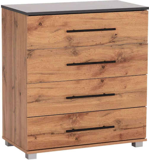 Bedroom Chest of Drawers Wooden With 4 Drawers Natural/Gray 75x40x83cm