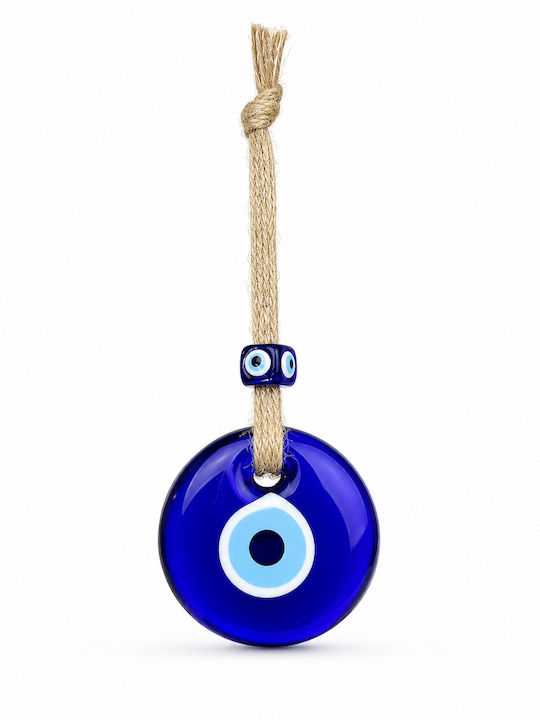 Hanging New Year's Lucky Charm Blue Eye Made of Glass gourimati7C Hanging New Year's Lucky Charm Blue Eye Made of Glass gourimati7C
