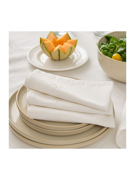 Cotton Napkin Set 4 Pieces A-s Joy White 40x40cm