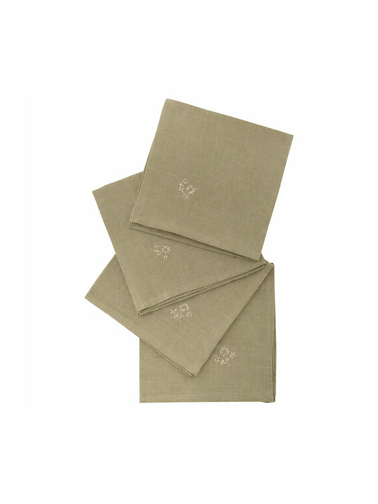 Cotton Napkin Set 4 Pieces A-s Joy Khaki 40x40 cm