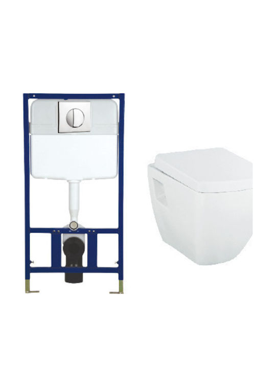 Creavit Wandhängende Toilette Rimless mit Spülung